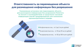 Ответственность за перемещение объекта для размещения информации без разрешения